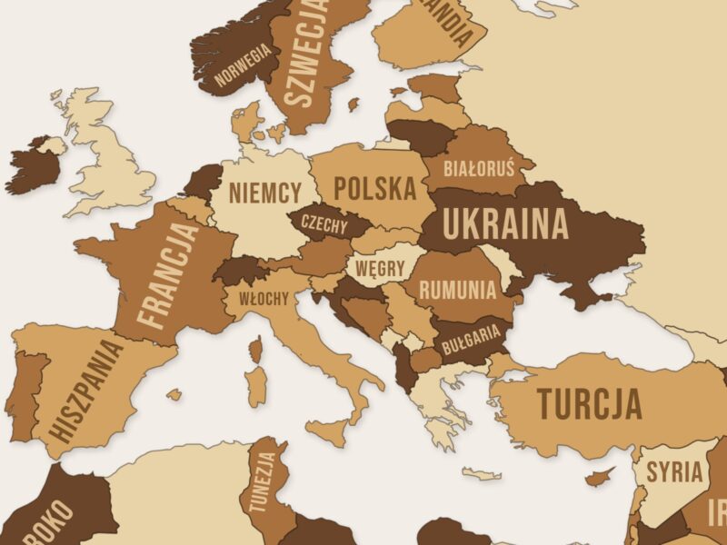 Drewniana mapa świata na ścianę