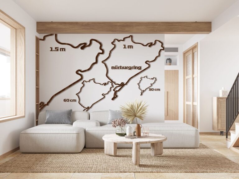 Nürburgring — drewniana mapa toru na ścianie