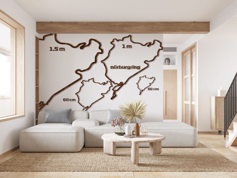 Nürburgring GP - drewniana mapa toru na ścianę