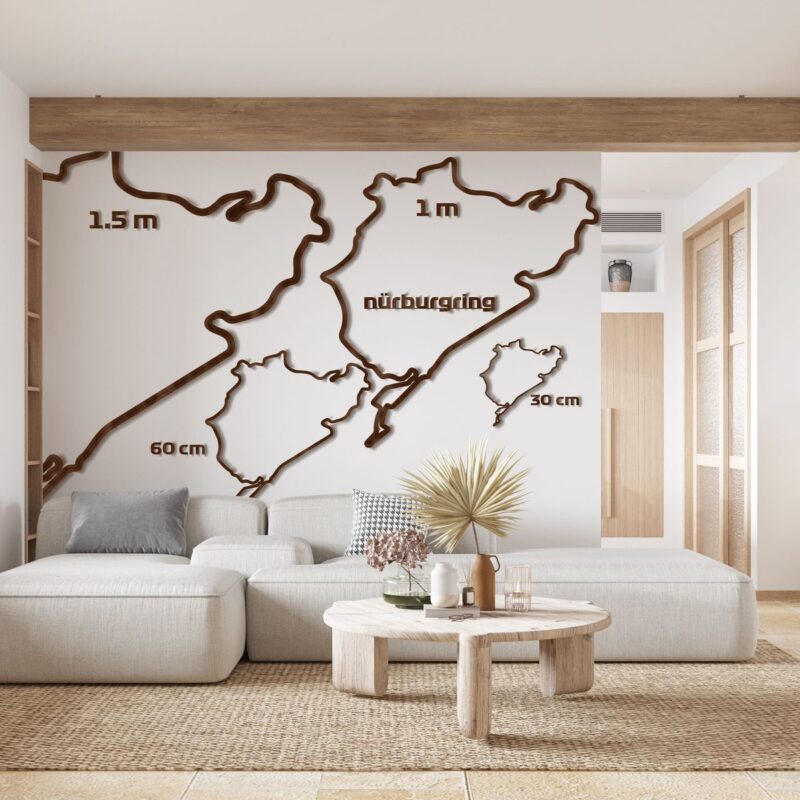 Nürburgring GP - drewniana mapa toru na ścianę