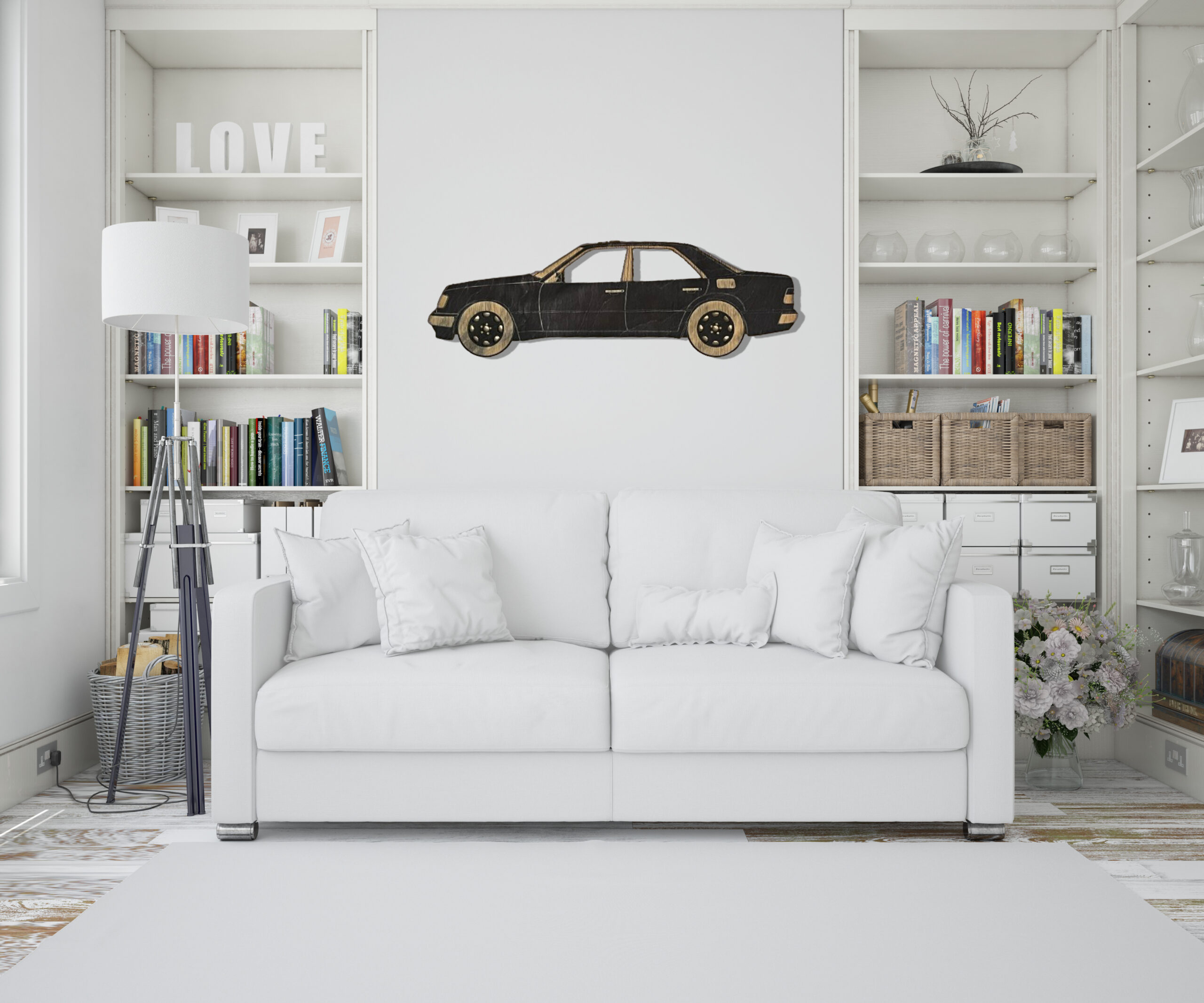 Drewniany model Twojego samochodu na ścianę