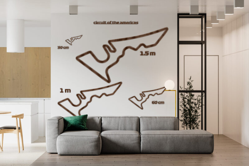 Austin - drewniana mapa toru na ścianę