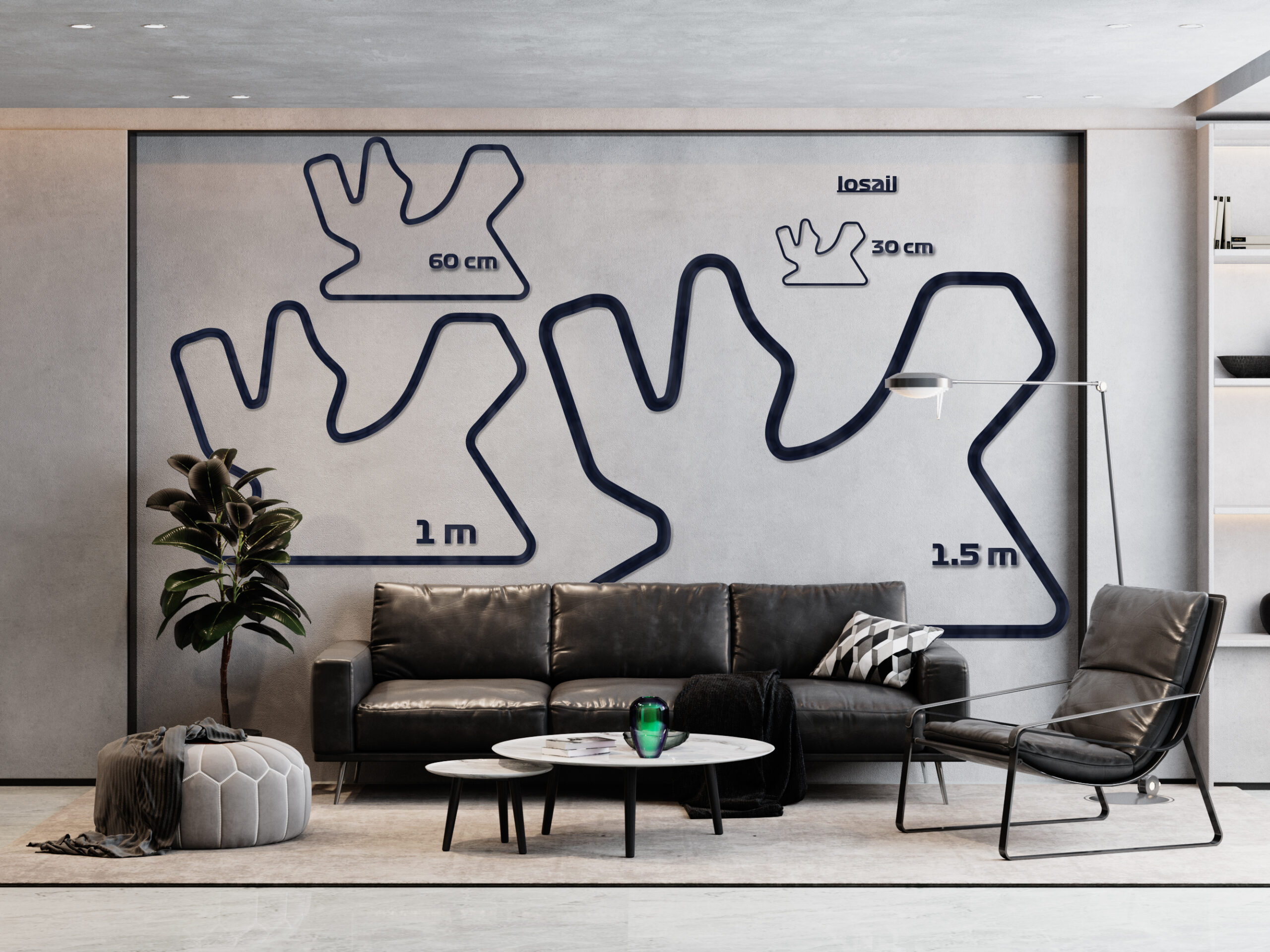 Losail - drewniana mapa toru - ozdoba i prezent F1