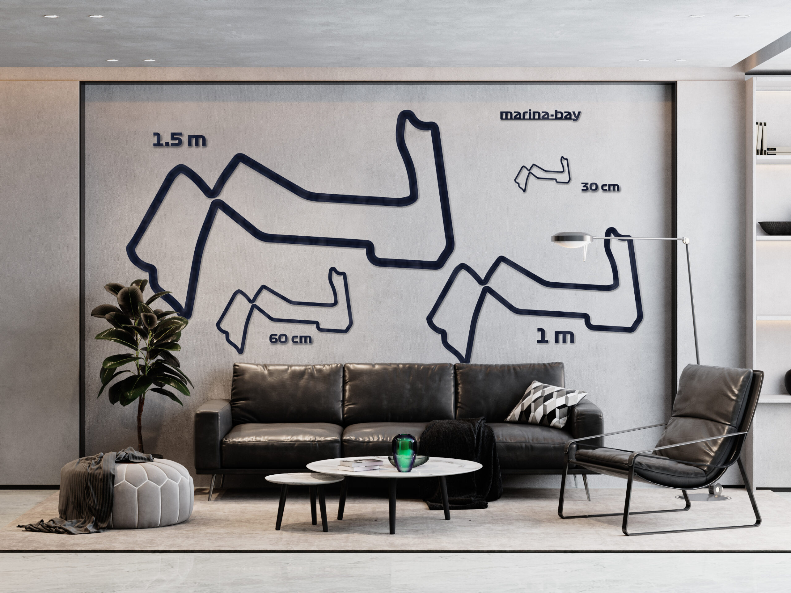 Marina Bay - drewniana mapa toru - ozdoba i prezent F1