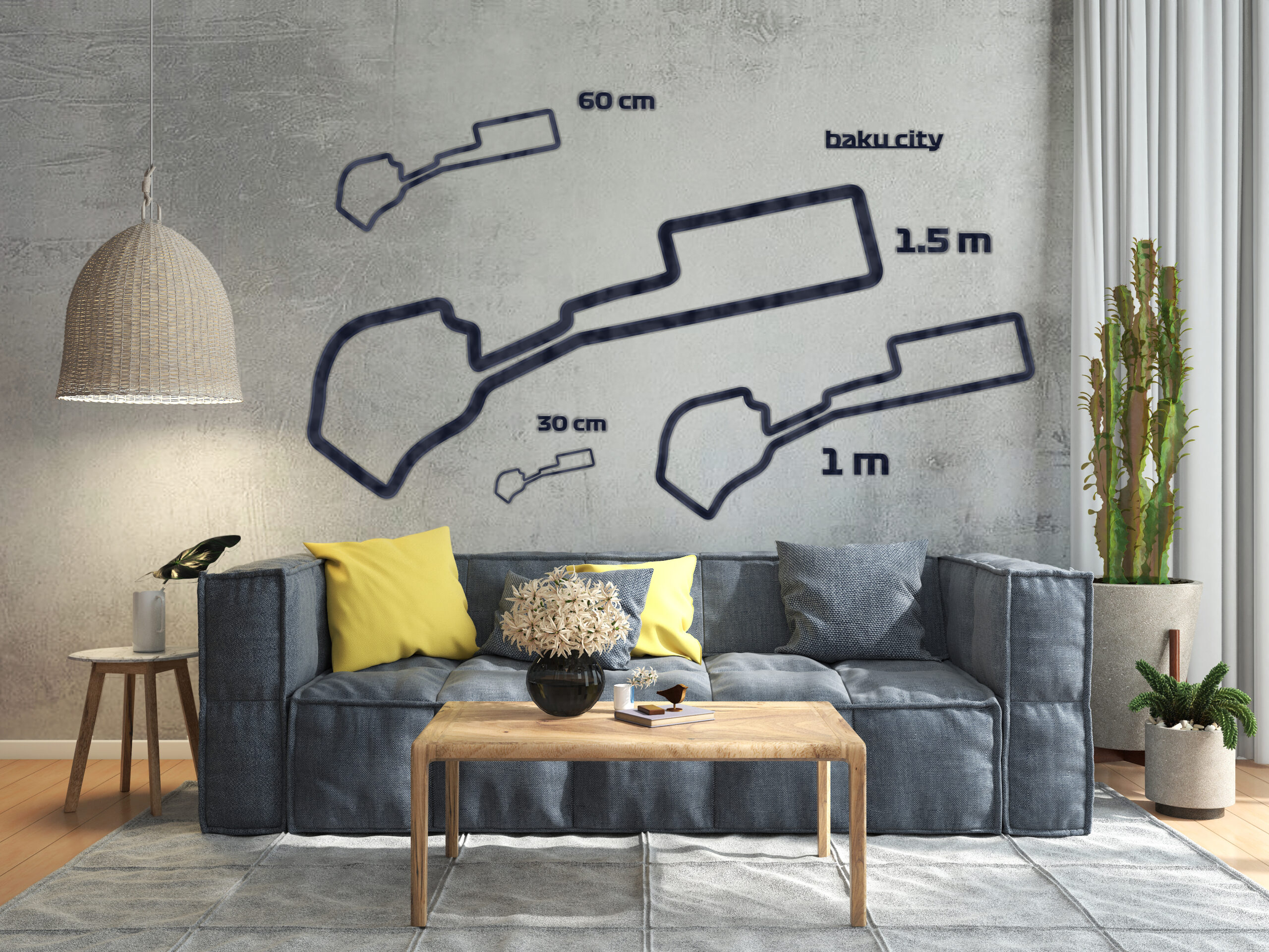 Baku - drewniana mapa toru - ozdoba i prezent F1