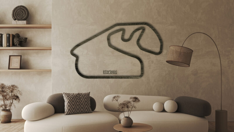 Interlagos - drewniana mapa toru na ścianę