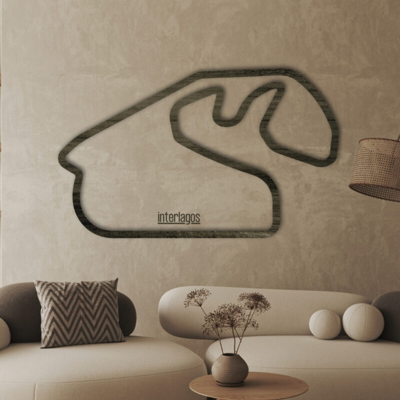 Interlagos - drewniana mapa toru na ścianę