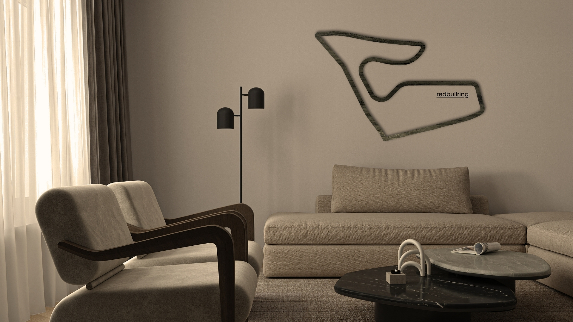 Red Bull Ring - drewniana mapa toru - ozdoba i prezent F1