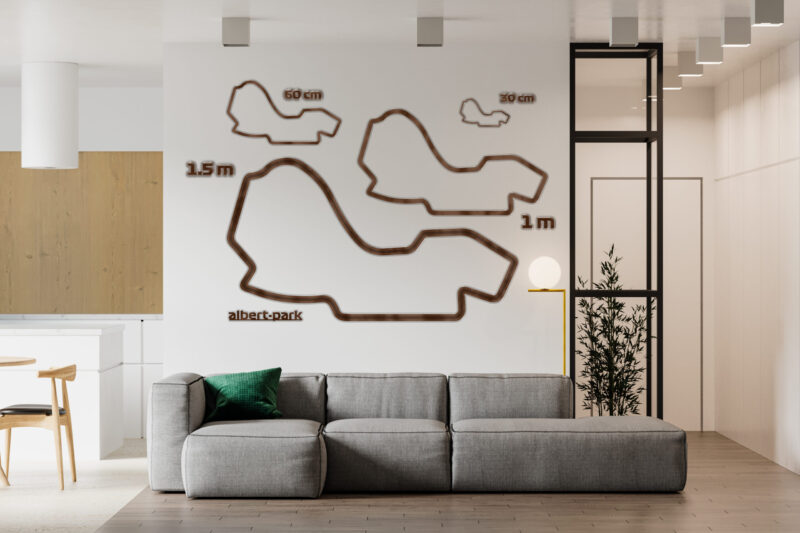 Albert Park - drewniana mapa toru na ścianę