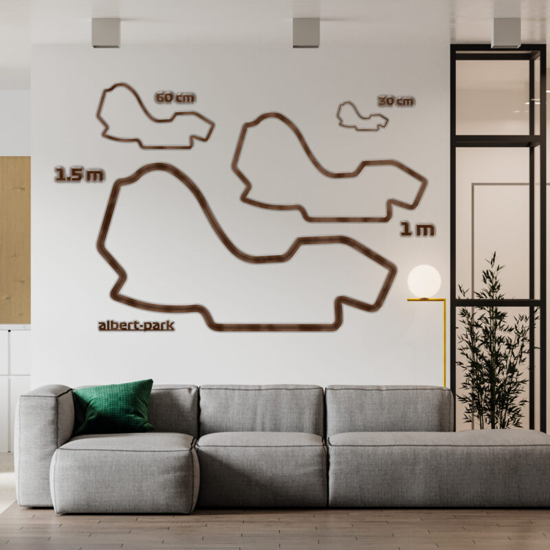 Albert Park - drewniana mapa toru na ścianę