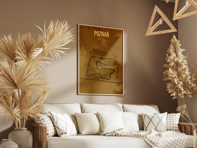 Plakat - mapa toru wyścigowego - Vintage