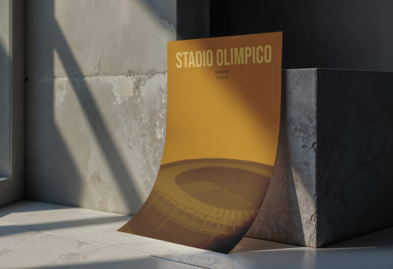 Plakat ulubionego Stadionu Piłkarskiego w stylu Vintage