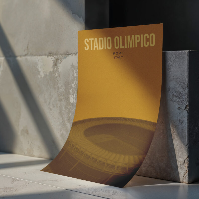 Plakat ulubionego Stadionu Piłkarskiego w stylu Vintage