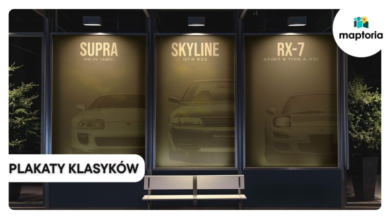 Plakat samochodowy w stylu retro - Fronty klasyków