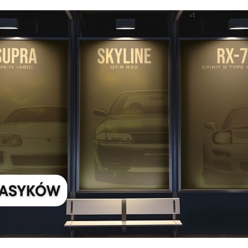 Plakat samochodowy w stylu retro - Fronty klasyków