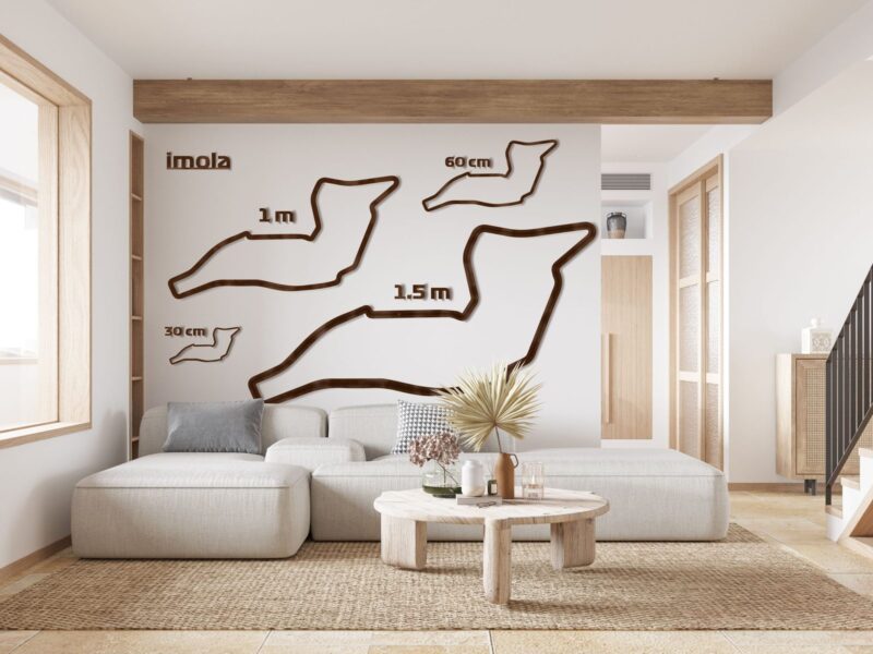 Imola - drewniana mapa toru na ścianę