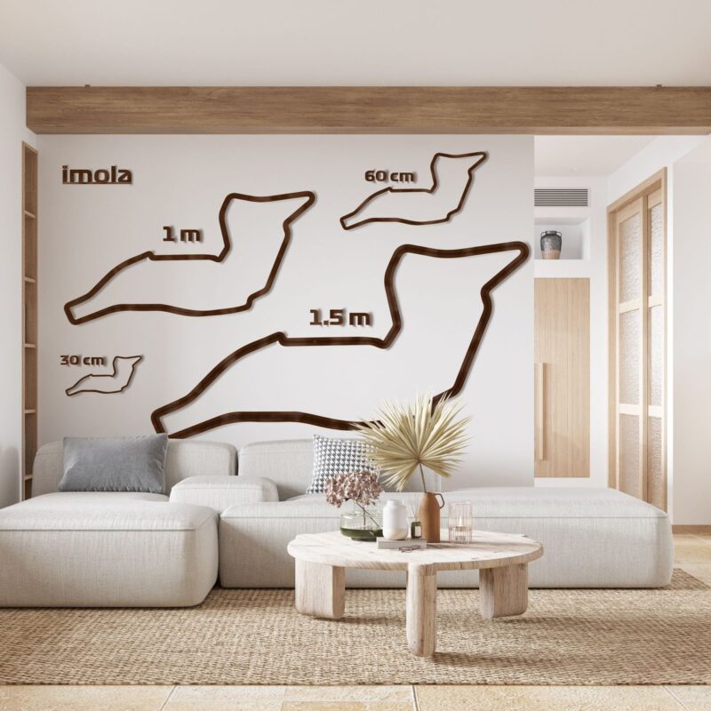 Imola - drewniana mapa toru na ścianę