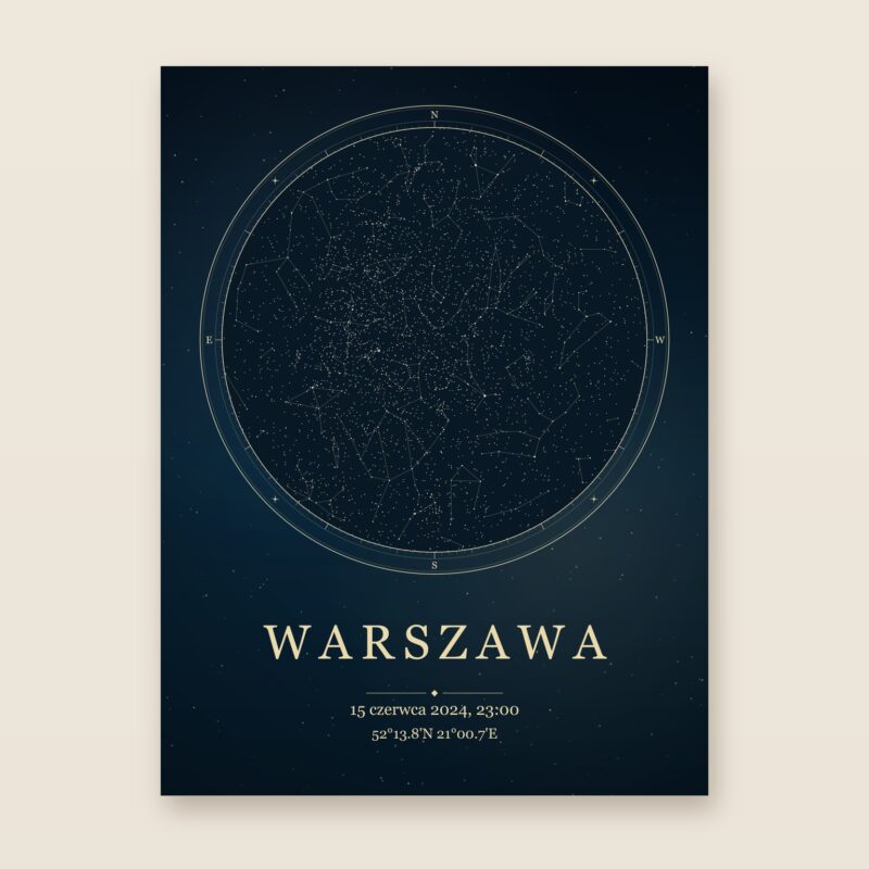Mapa nieba z Twojej daty - plakat
