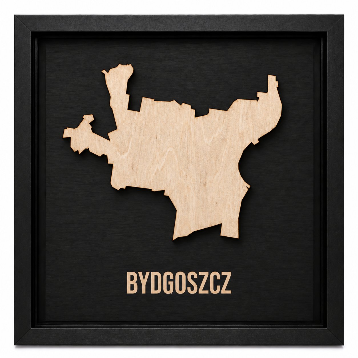 Bydgoszcz - drewniana mapa miasta w ramce