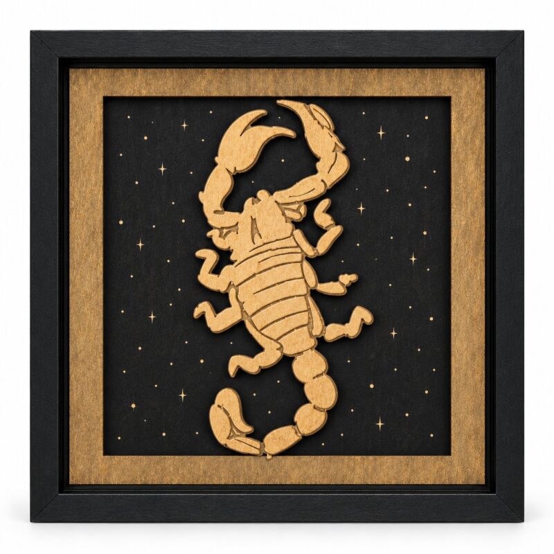 Skorpion - drewniana konstelacja w ramce