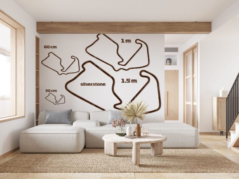 Silverstone - drewniana mapa toru na ścianę
