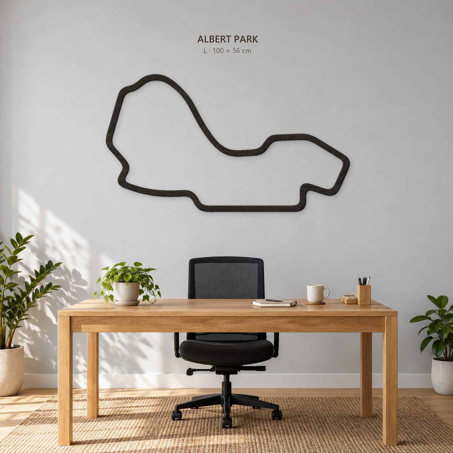 Tor Albert Park na ścianę, rozmiar L (100 cm), kolor głęboka czerń