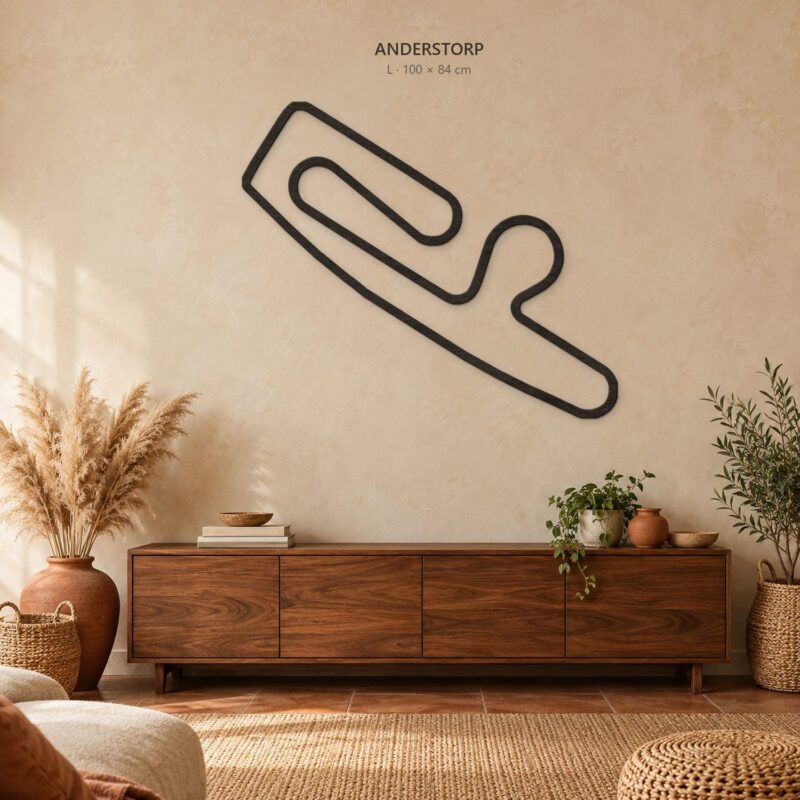 Anderstorp - drewniana mapa toru na ścianę