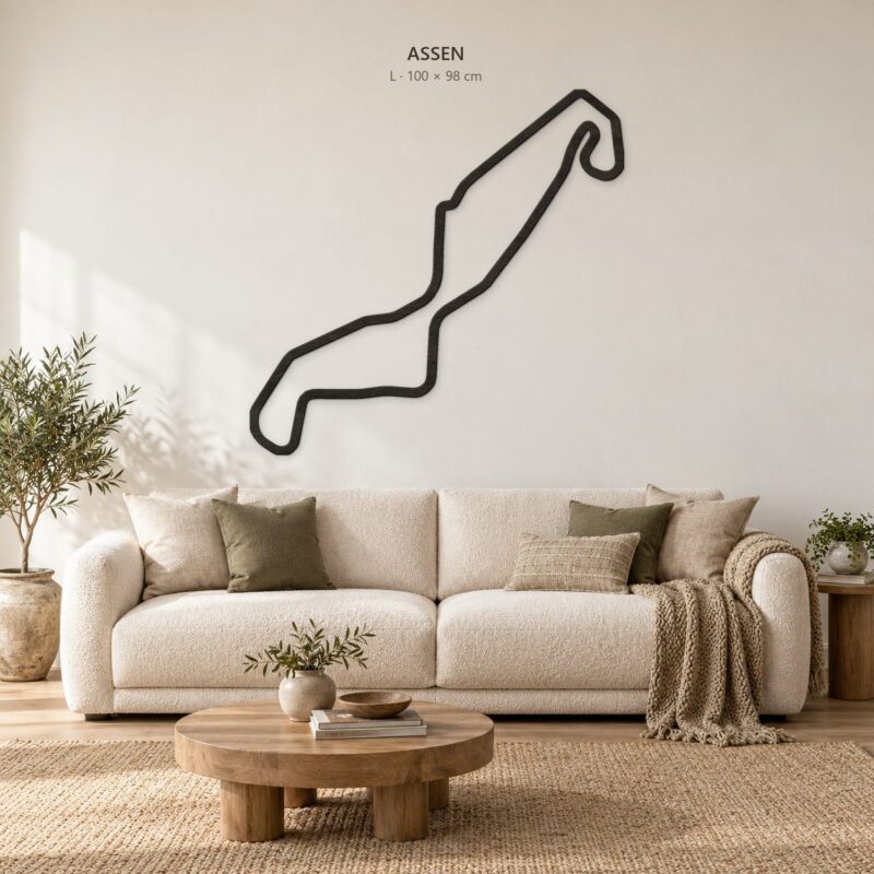 Assen - drewniana mapa toru na ścianę