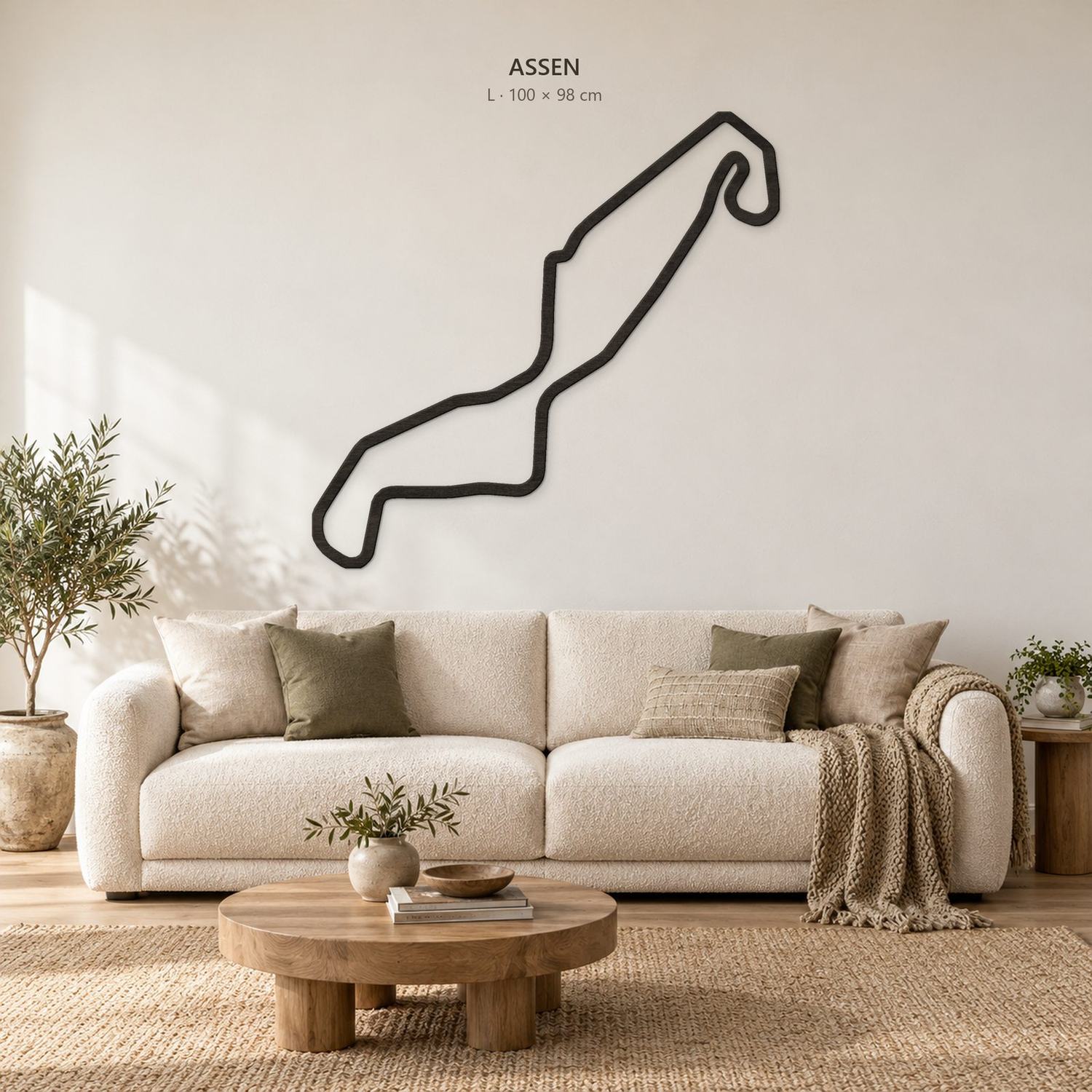 Assen - drewniana mapa toru na ścianę