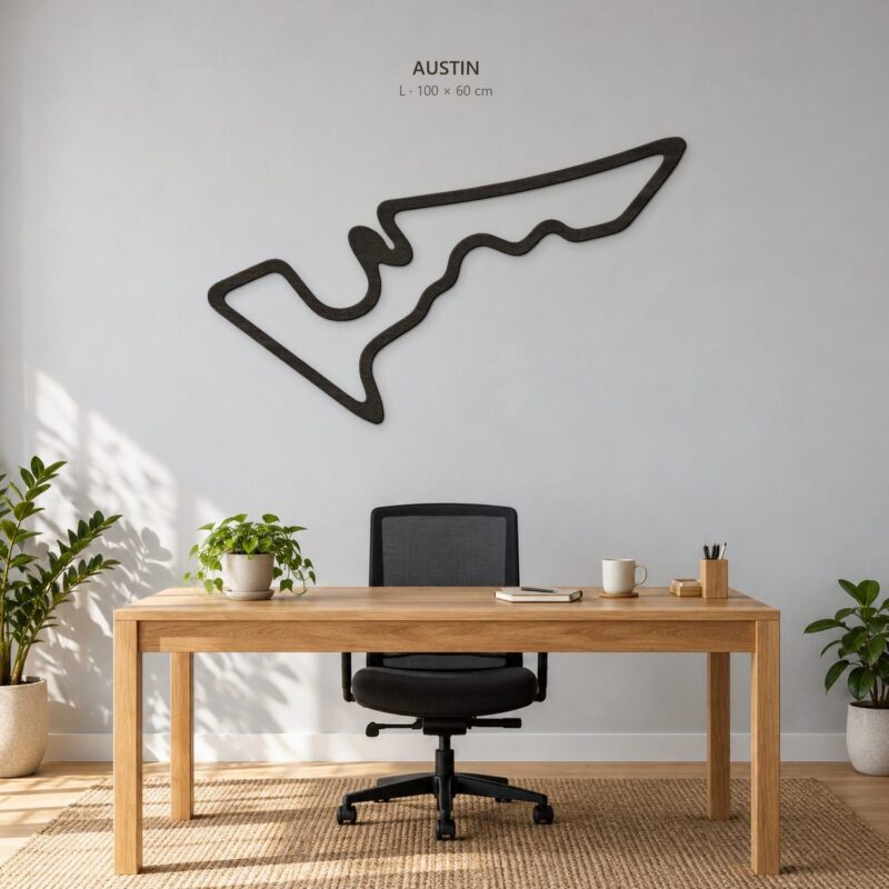 Austin - drewniana mapa toru na ścianę