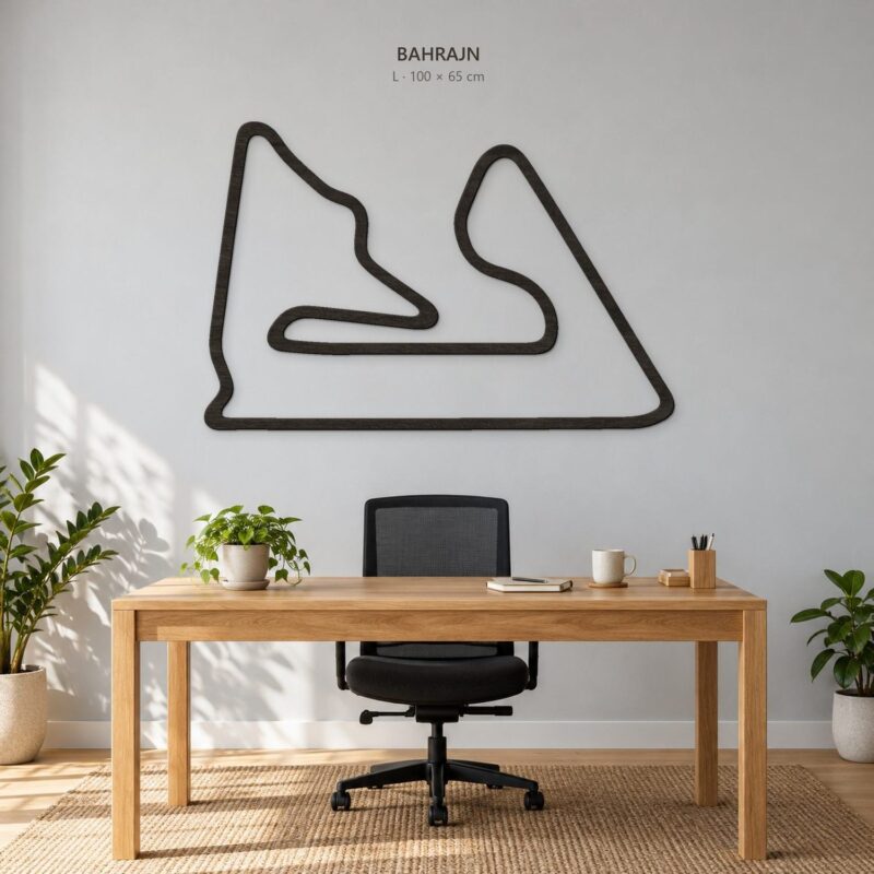 Bahrajn - drewniana mapa toru na ścianę