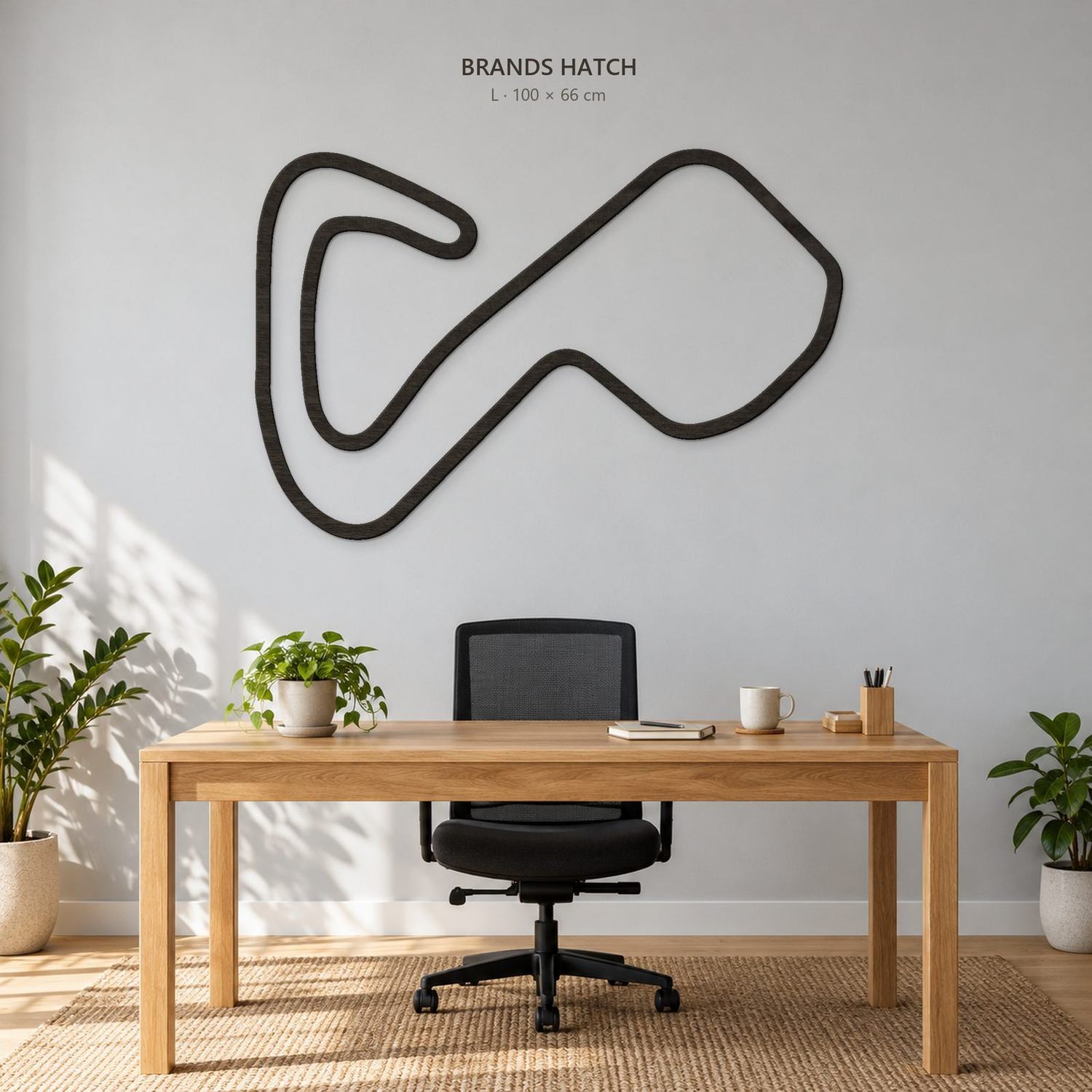 Tor Brands Hatch na ścianę, rozmiar L (100 cm), kolor głęboka czerń