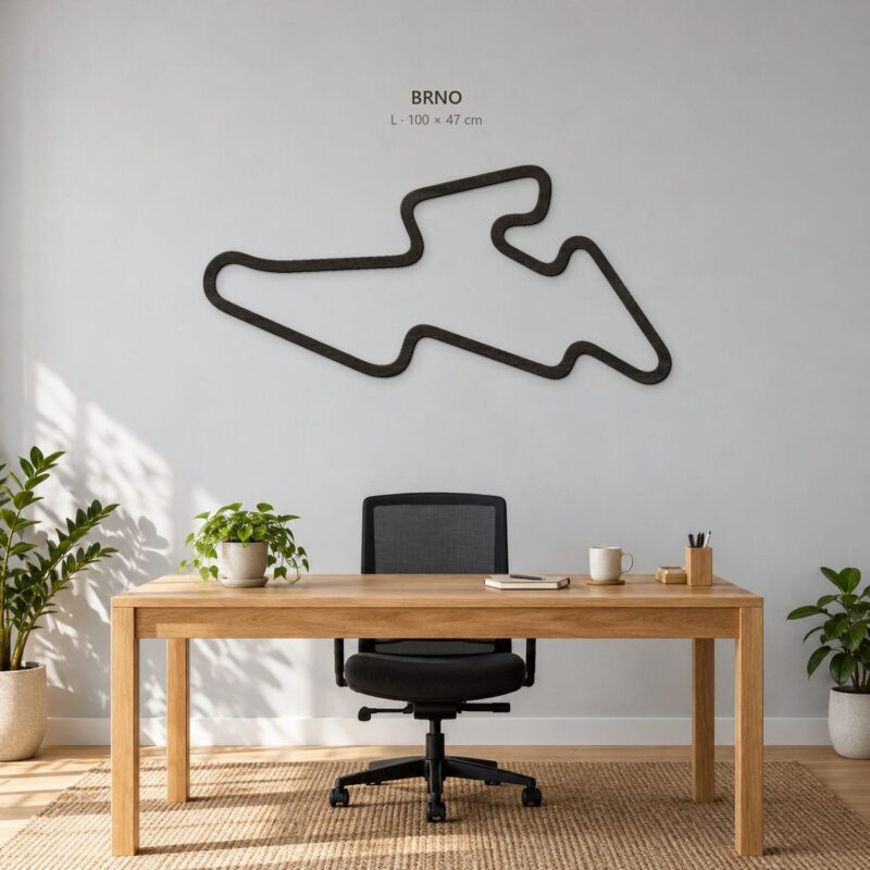 Brno - drewniana mapa toru na ścianę