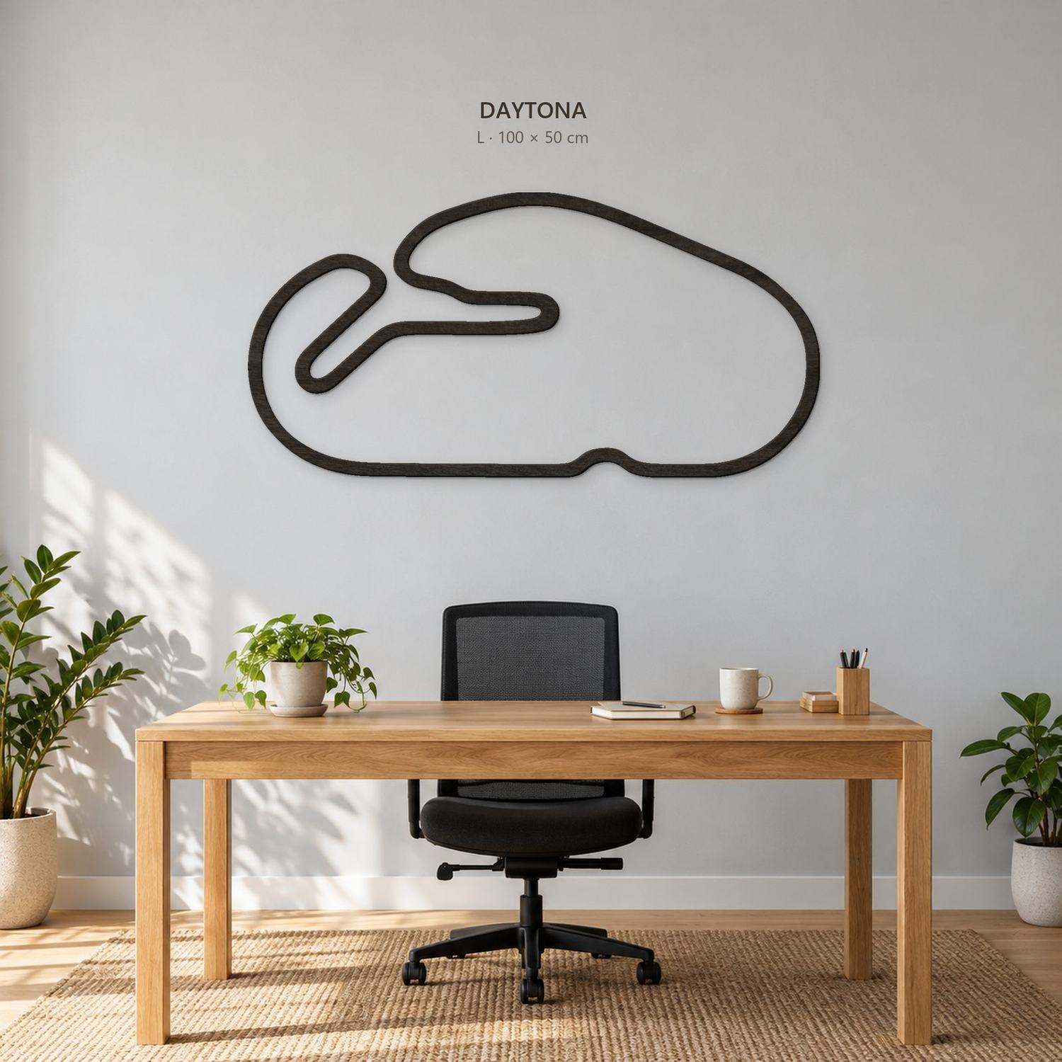 Tor Daytona na ścianę, rozmiar L (100 cm), kolor głęboka czerń