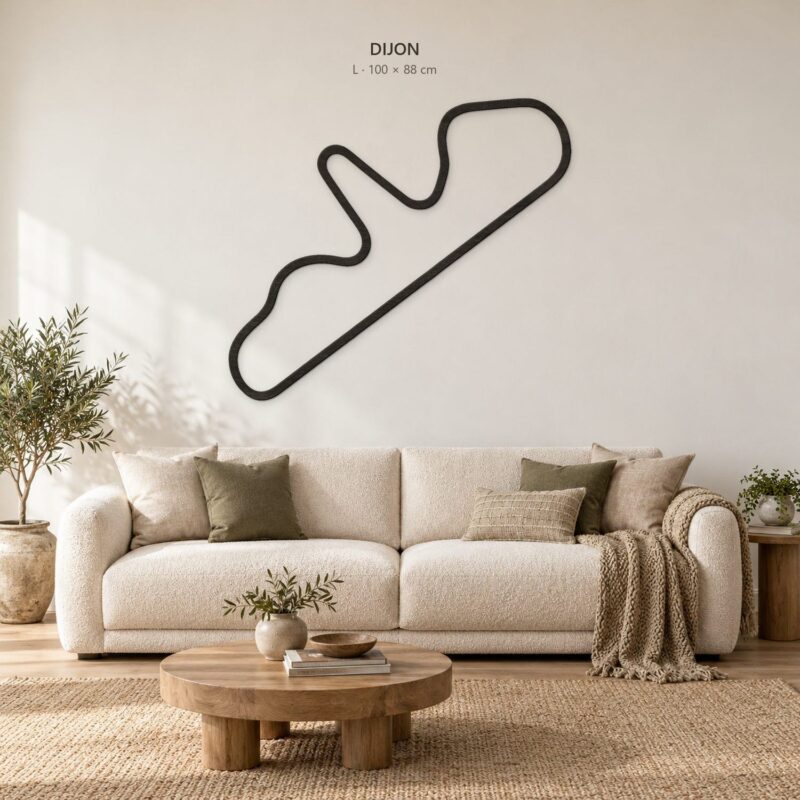 Dijon - drewniana mapa toru na ścianę