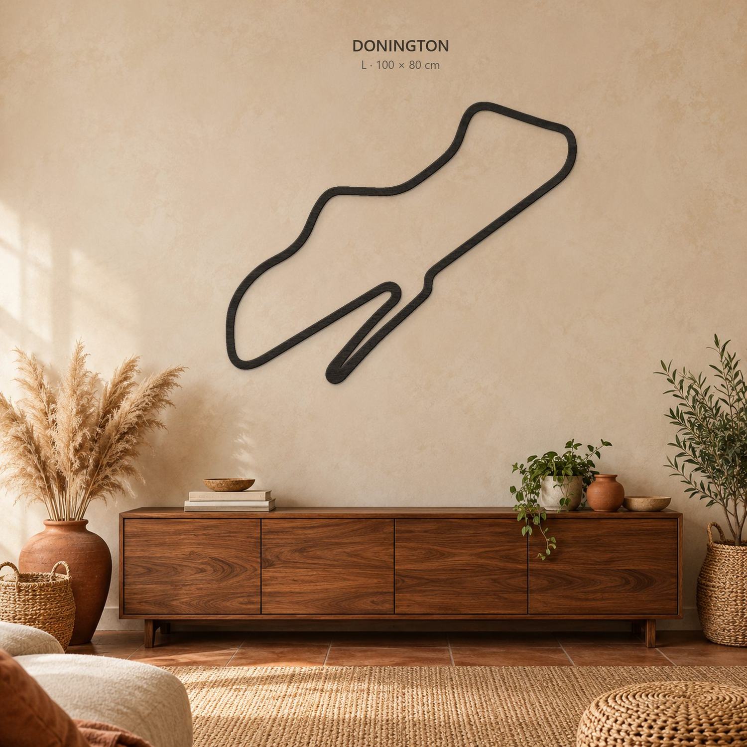 Tor Donington na ścianę, rozmiar L (100 cm), kolor głęboka czerń
