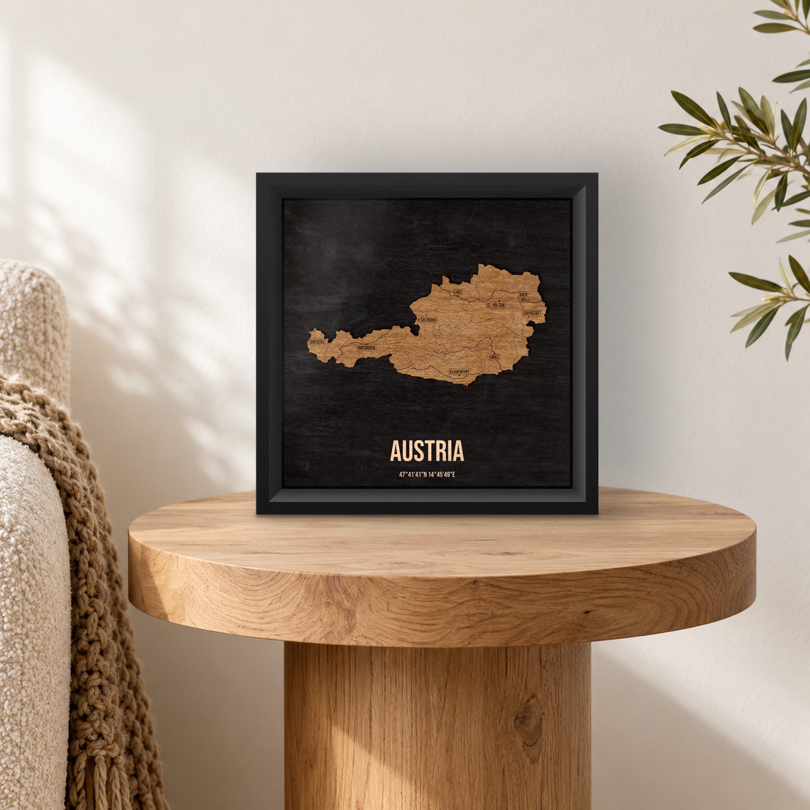 Austria - ramka cieniowa 25 × 25 cm we wnętrzu