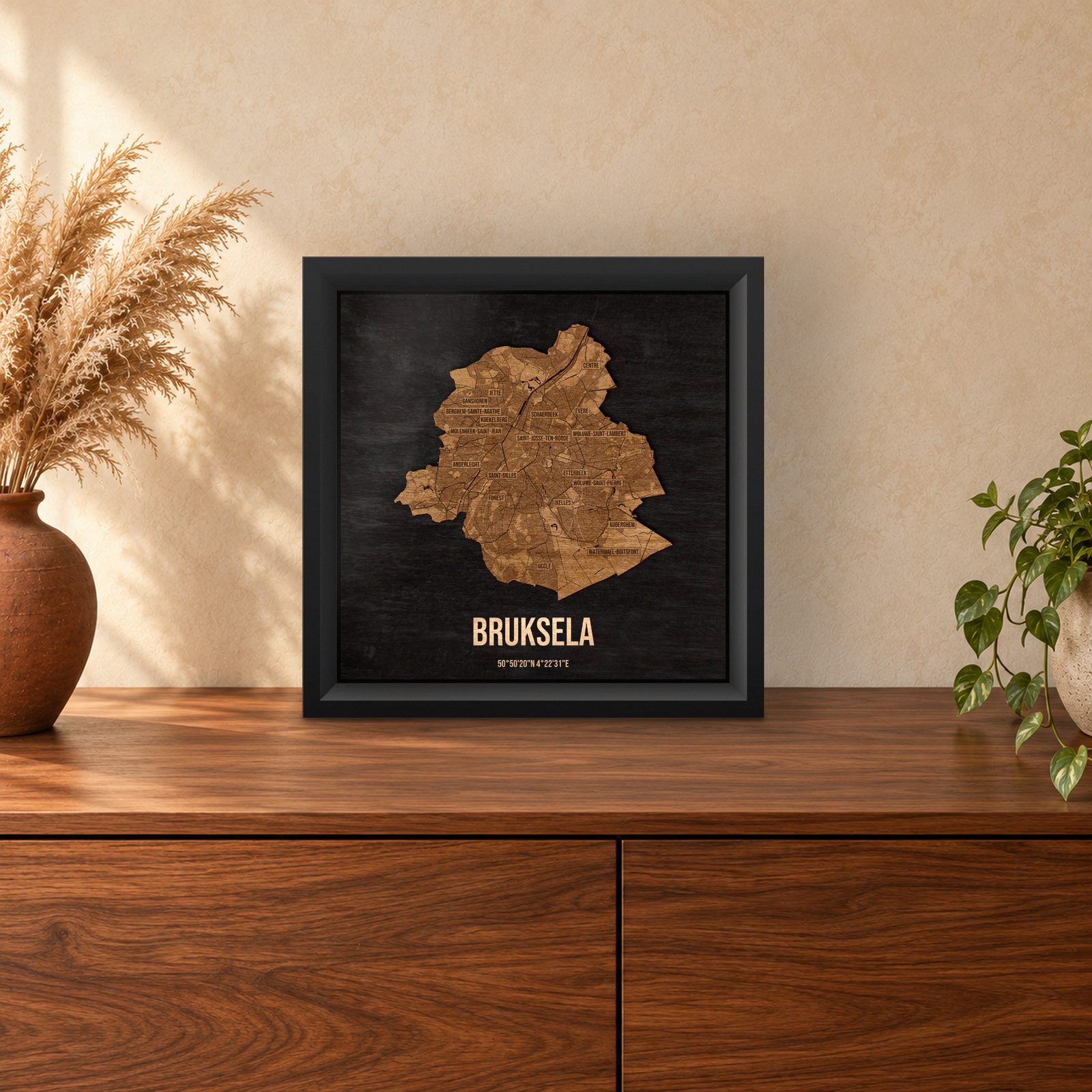 Bruksela - ramka cieniowa 25 × 25 cm we wnętrzu