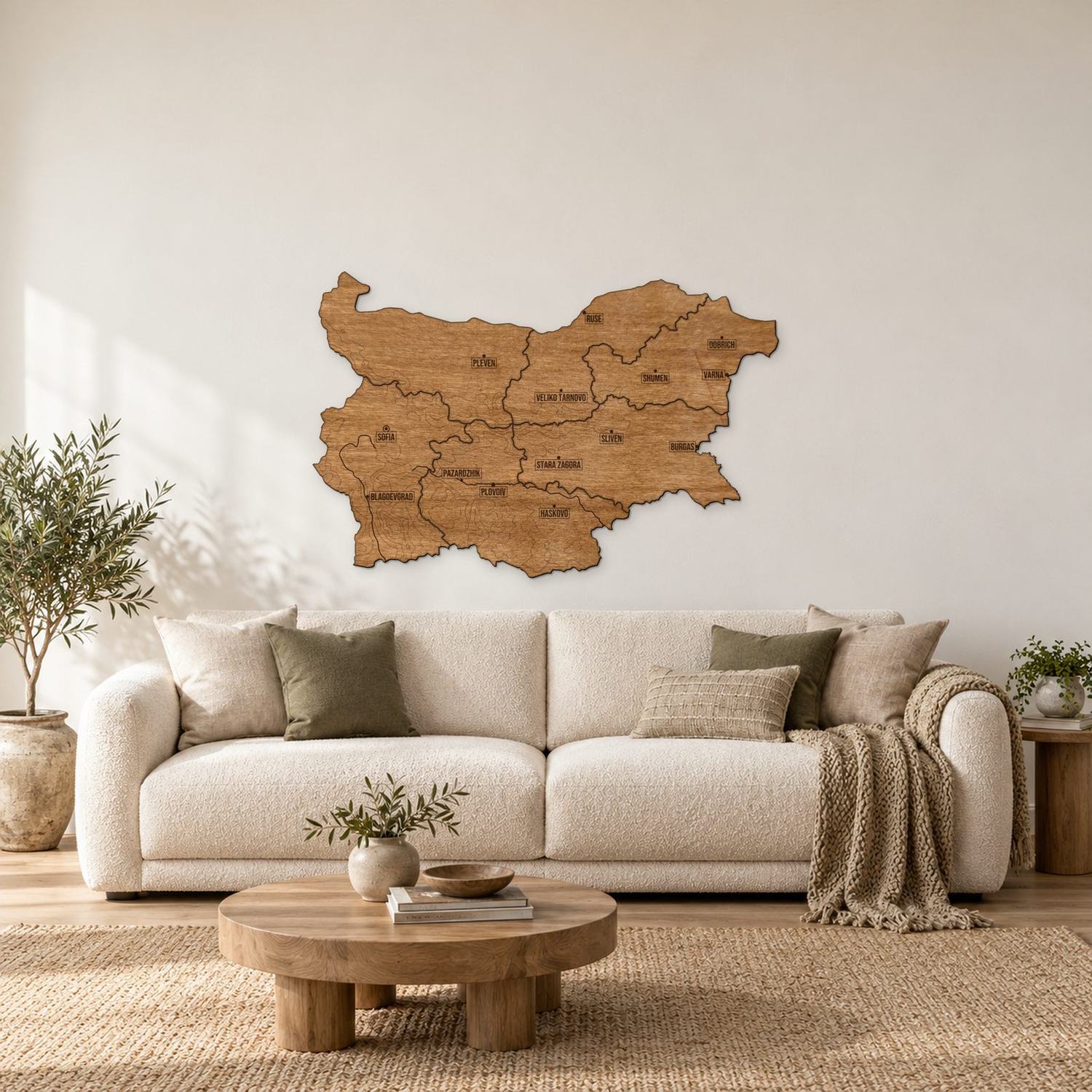 Bułgaria - mapa na ścianę w rozmiarze L (100 cm) nad komodą
