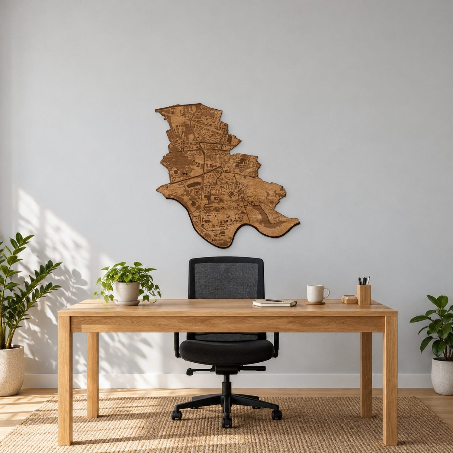 Czyżyny (Kraków) - mapa na ścianę w rozmiarze M (60 cm) we wnętrzu