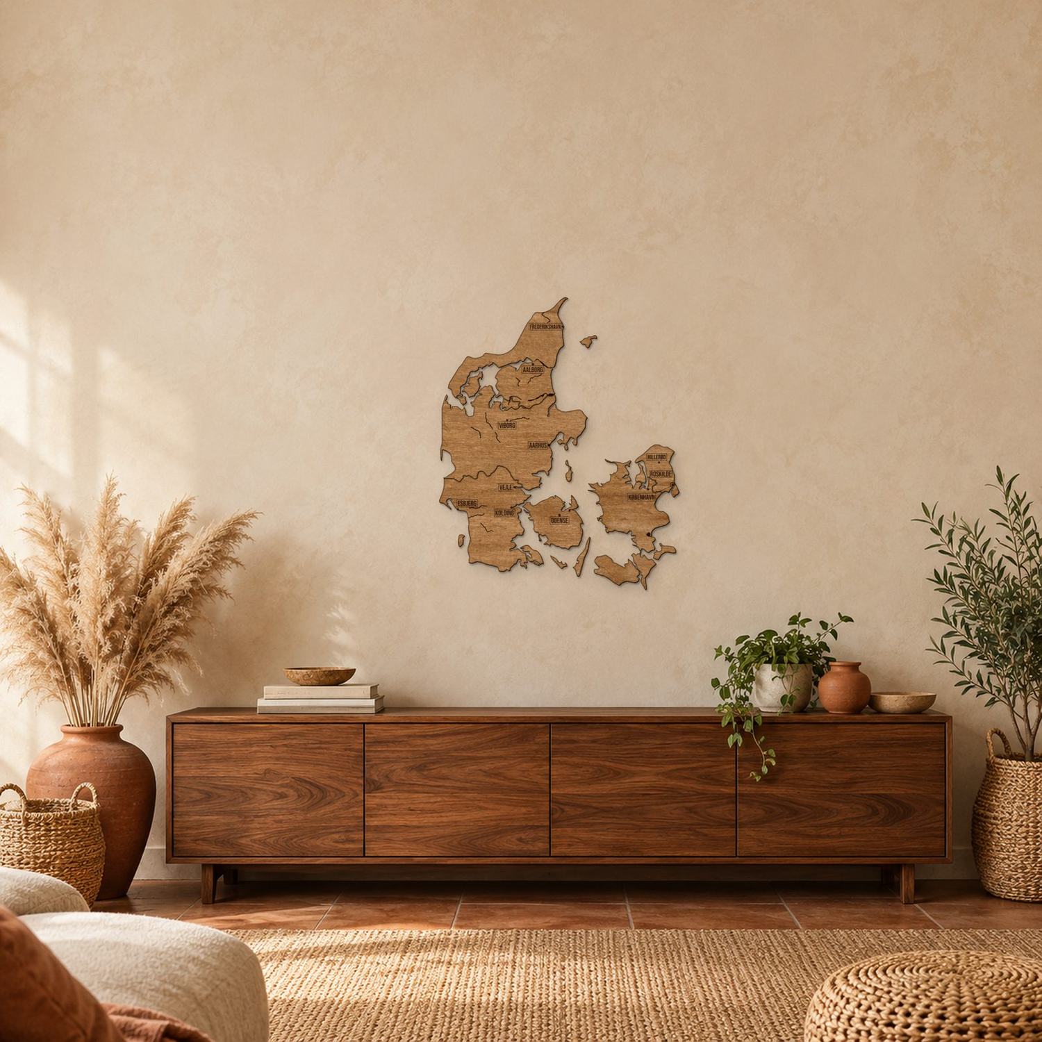Dania - mapa na ścianę w rozmiarze M (60 cm) we wnętrzu