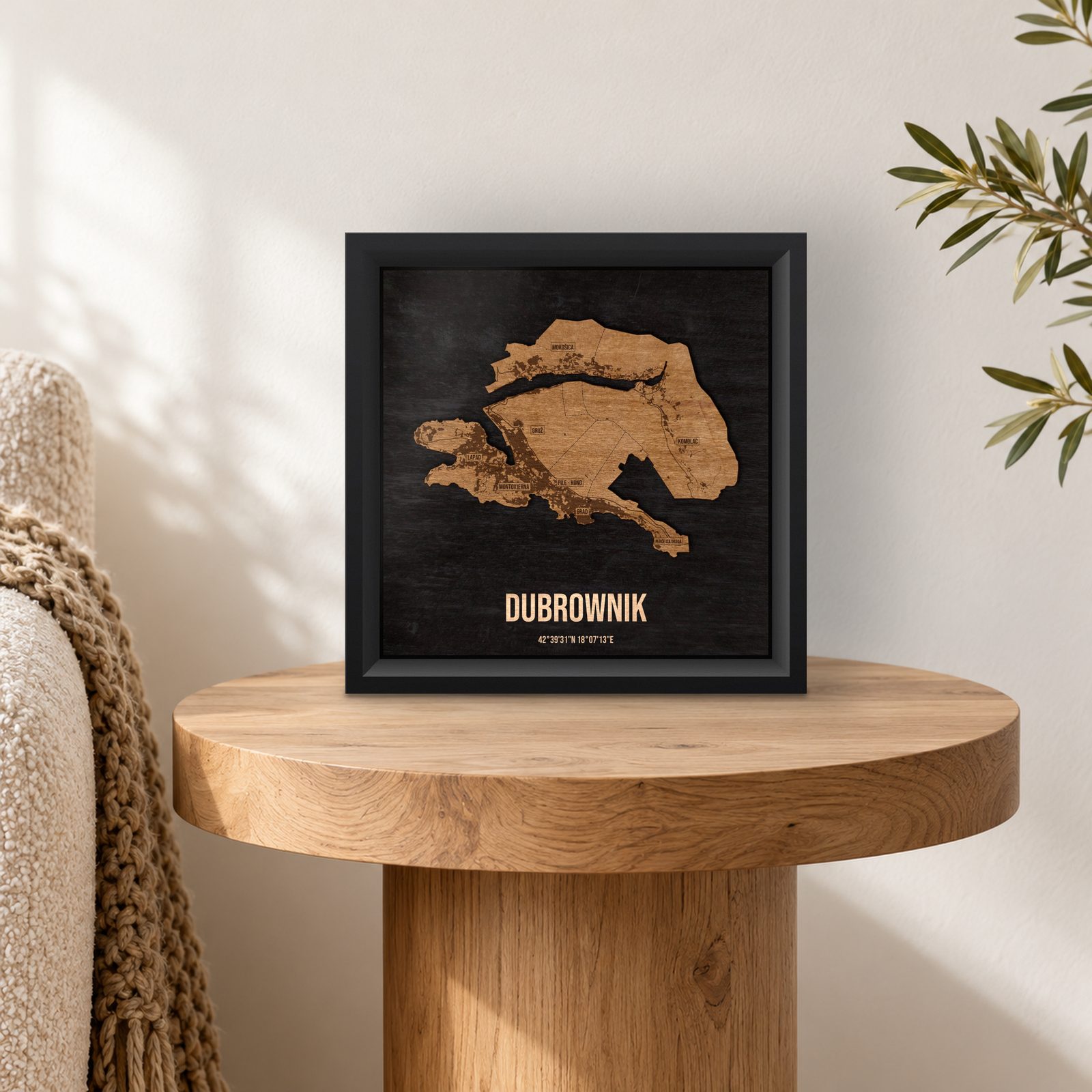Dubrownik - ramka cieniowa 25 × 25 cm na stoliku