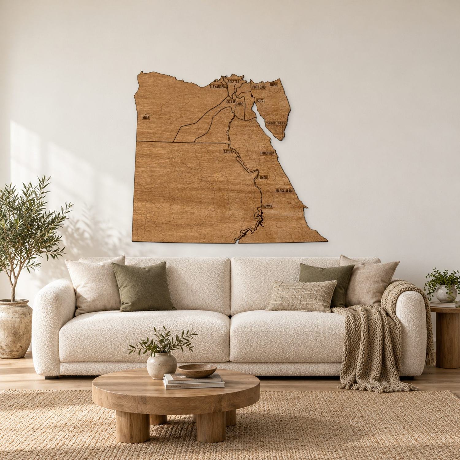 Egipt - mapa na ścianę w rozmiarze L (100 cm) nad komodą