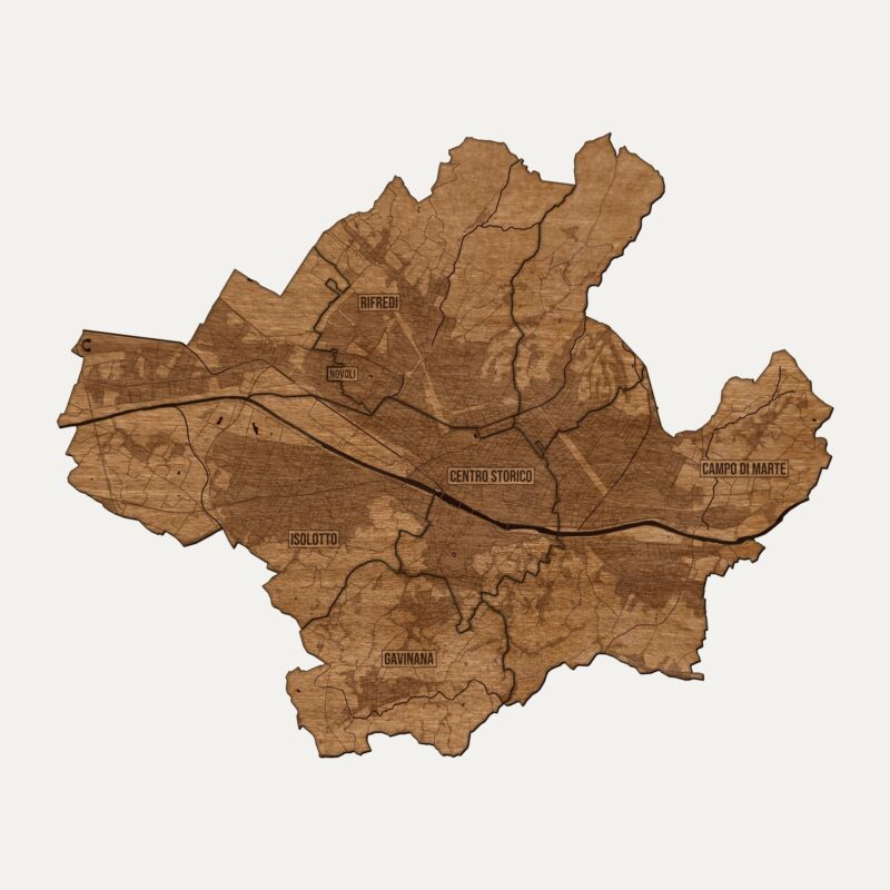 Florencja - drewniana mapa miasta na ścianę