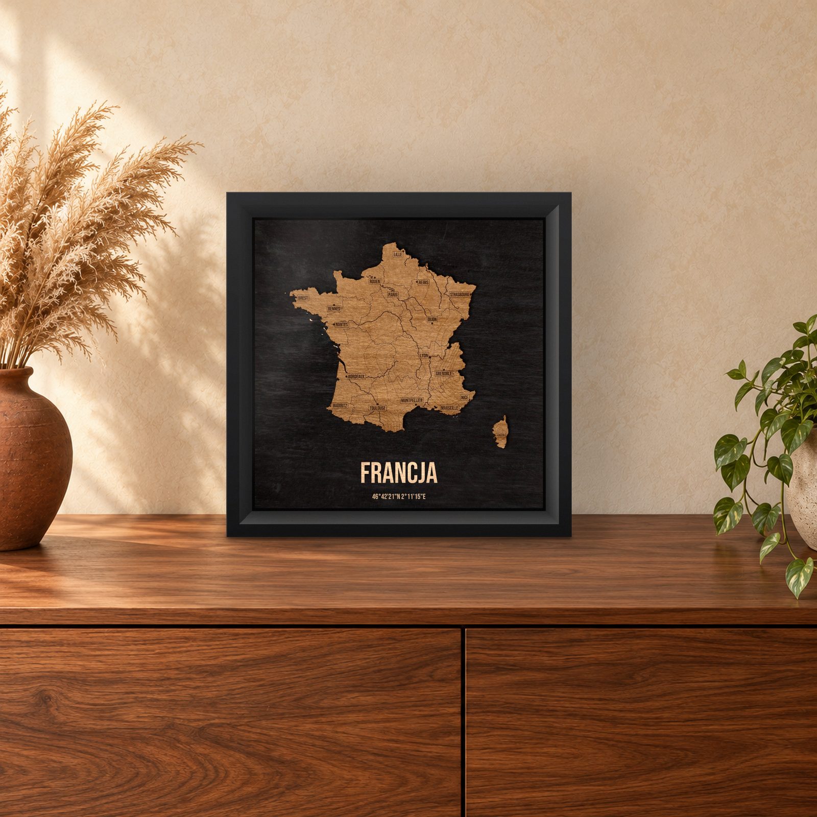 Francja - ramka cieniowa 25 × 25 cm na stoliku