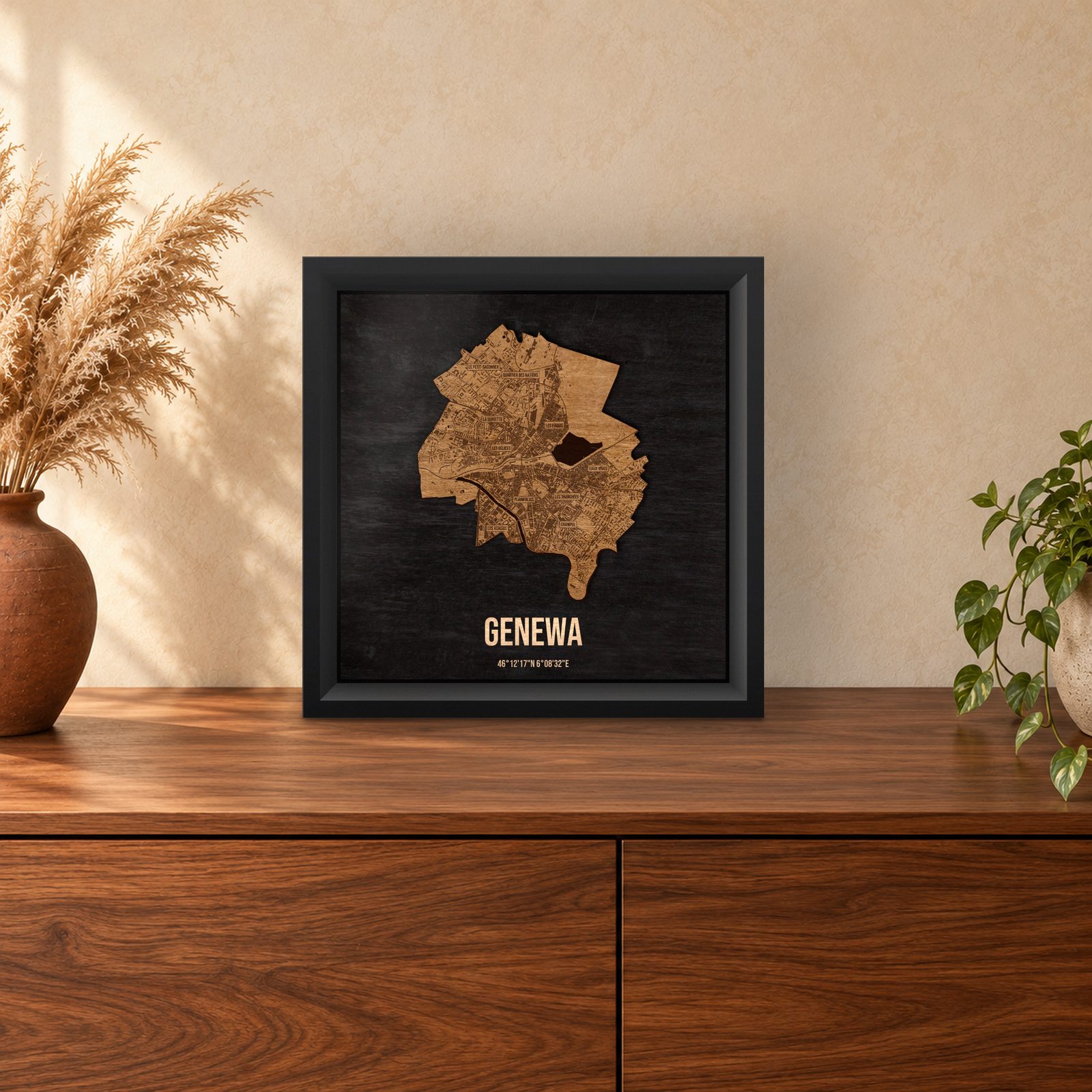 Genewa - ramka cieniowa 25 × 25 cm we wnętrzu