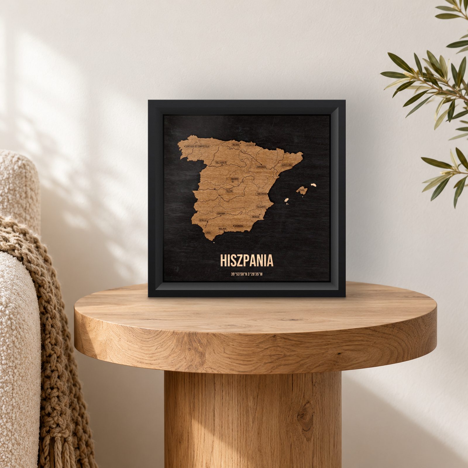 Hiszpania - ramka cieniowa 25 × 25 cm we wnętrzu