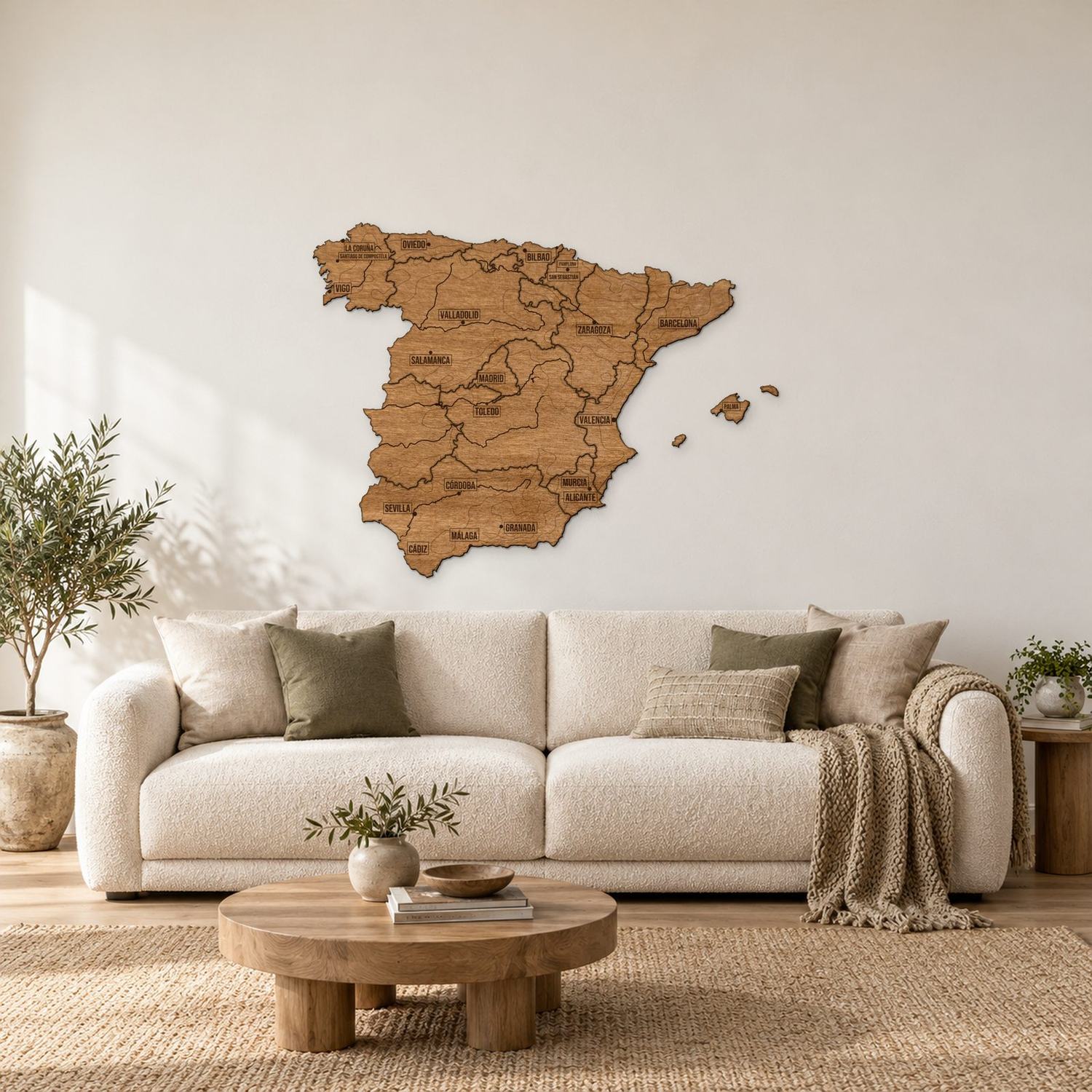 Hiszpania - mapa na ścianę w rozmiarze L (100 cm) nad komodą