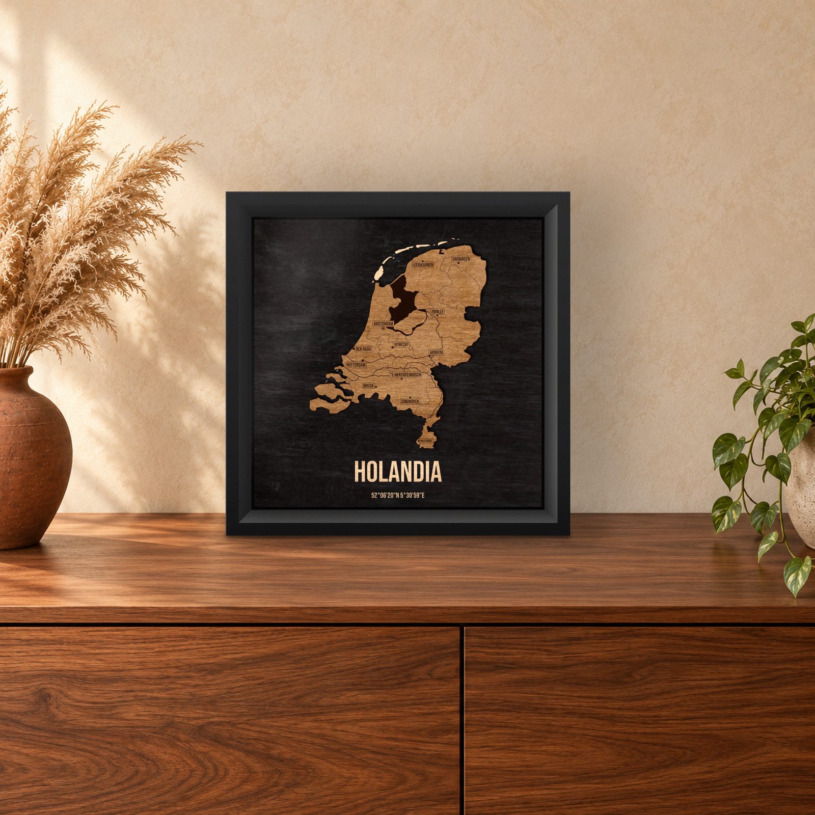 Holandia - ramka cieniowa 25 × 25 cm na stoliku