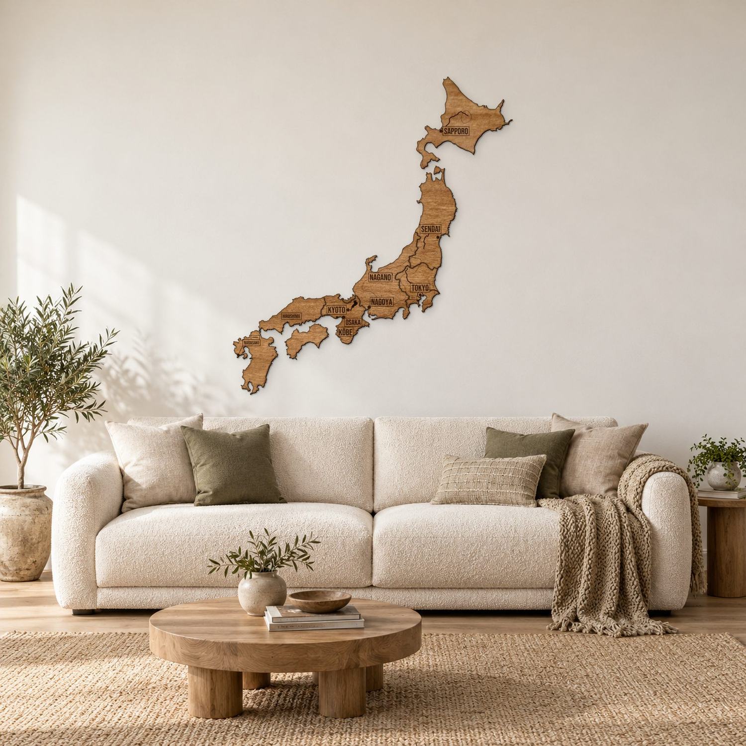 Japonia - mapa na ścianę w rozmiarze L (100 cm) nad komodą
